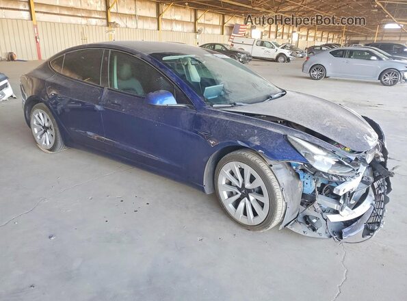5YJ3E1EAXPF457979 2023 TESLA MODEL Blue Передня права чверть