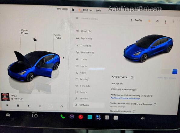 5YJ3E1EAXPF460381 2023 TESLA MODEL Blue Սարքավորումների վահանակի տեսք