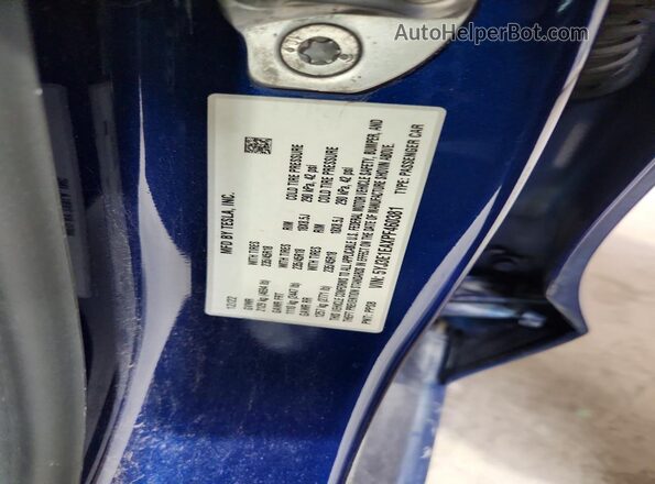 5YJ3E1EAXPF460381 2023 TESLA MODEL Blue Շարժիչի բաժամունքի տեսք