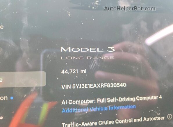 5YJ3E1EAXRF830540 2024 TESLA MODEL Черный Вид щитка приборов