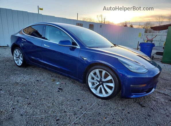 5YJ3E1EB0JF054786 2018 TESLA MODEL Синий Передняя правая четверть