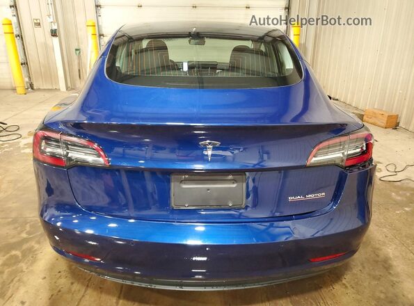 5YJ3E1EB0KF437340 2019 TESLA MODEL Blue Հետևի տեսք