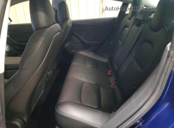 5YJ3E1EB0KF437340 2019 TESLA MODEL Blue Հետևի նստատեղերի տեսք