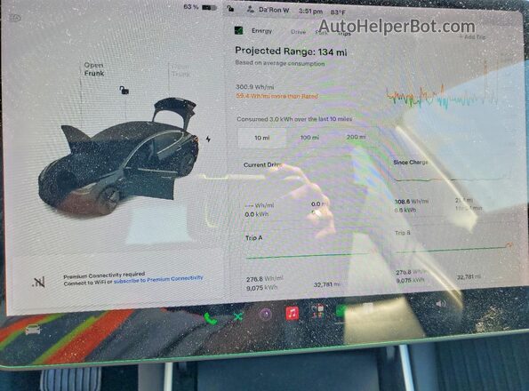 5YJ3E1EB0LF599485 2020 TESLA MODEL Black Вид щитка приладів