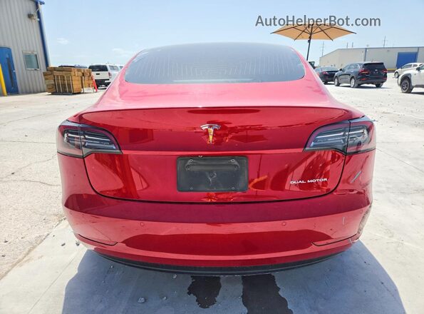 5YJ3E1EB0LF646644 2020 TESLA MODEL Red Հետևի տեսք