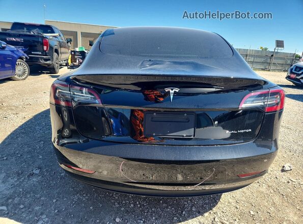 5YJ3E1EB0MF858624 2021 TESLA MODEL Black Rear view