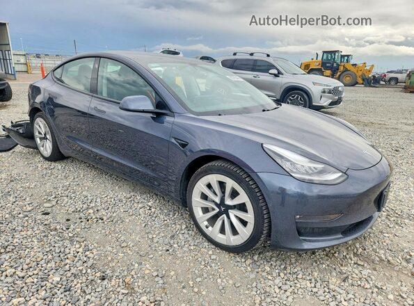 5YJ3E1EB0MF859580 2021 TESLA MODEL Серый Передняя правая четверть