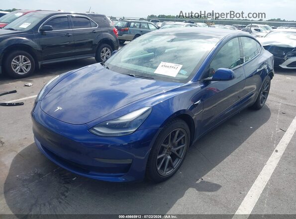 5YJ3E1EB0MF974129 2021 TESLA MODEL 3 Синий Передняя левая четверть