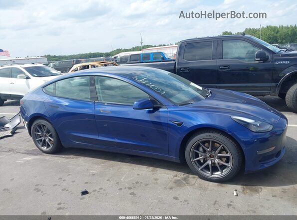 5YJ3E1EB0MF974129 2021 TESLA MODEL 3 Синий Вид задней части салона