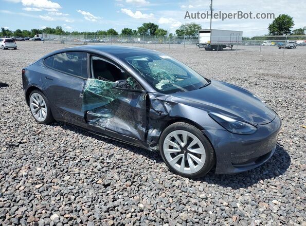 5YJ3E1EB0MF983543 2021 TESLA MODEL Серый Передняя правая четверть