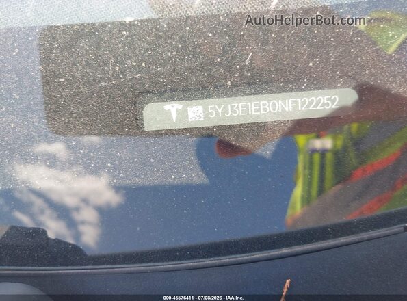5YJ3E1EB0NF122252 2022 TESLA MODEL 3 White Widok komory silnika