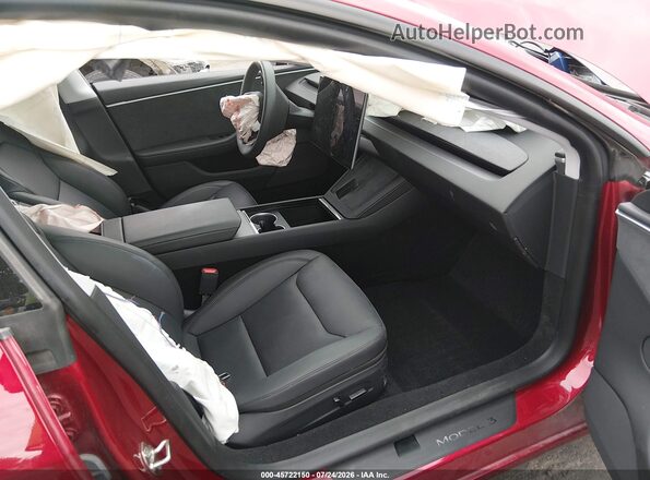 5YJ3E1EB0RF730973 2024 TESLA MODEL 3 Burgundy Front interior view