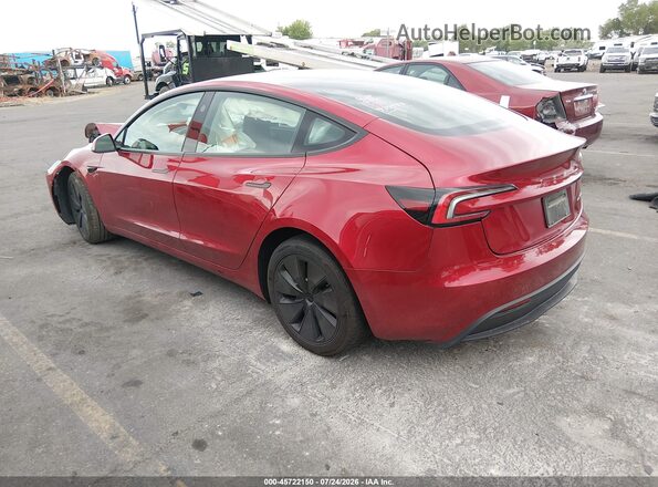 5YJ3E1EB0RF730973 2024 TESLA MODEL 3 Burgundy Rear left