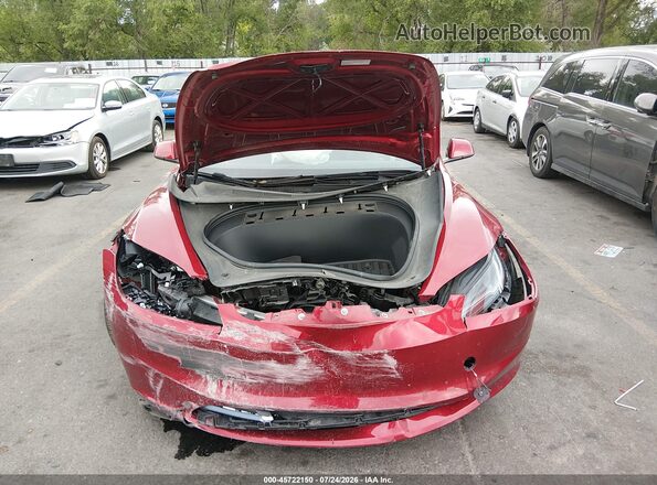 5YJ3E1EB0RF730973 2024 TESLA MODEL 3 Burgundy Dashboard view