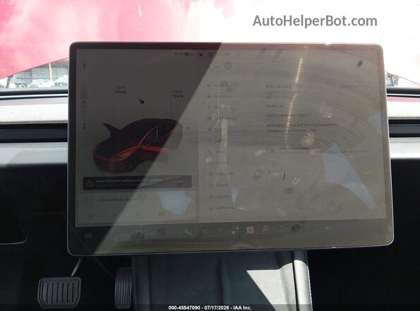 5YJ3E1EB0RF732691 2024 TESLA MODEL 3 Red Widok tylnych siedzeń