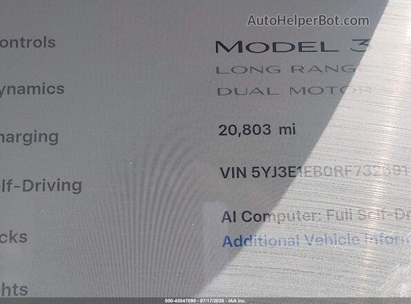 5YJ3E1EB0RF732691 2024 TESLA MODEL 3 Red 