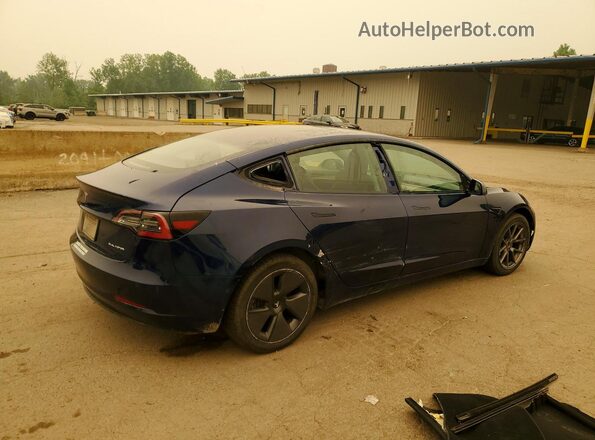 5YJ3E1EB1MF012938 2021 TESLA MODEL Blue Հետևի աջ