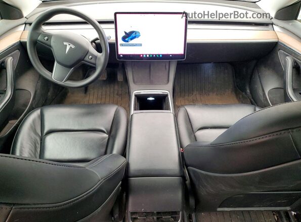 5YJ3E1EB1MF012938 2021 TESLA MODEL Blue Առջևի վահանակի տեսք