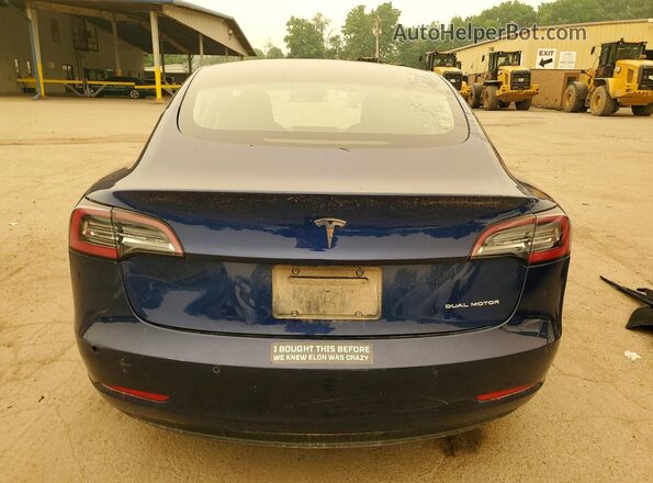 5YJ3E1EB1MF012938 2021 TESLA MODEL Blue Հետևի տեսք