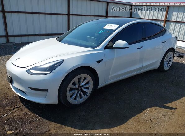 5YJ3E1EB1MF050475 2021 TESLA MODEL 3 White Przód lewy
