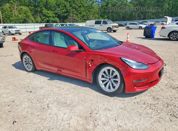 5YJ3E1EB1MF862391 2021 TESLA MODEL Red Przód prawy