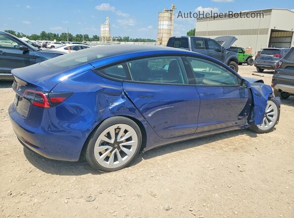 5YJ3E1EB1NF104147 2022 TESLA MODEL Blue Հետևի աջ