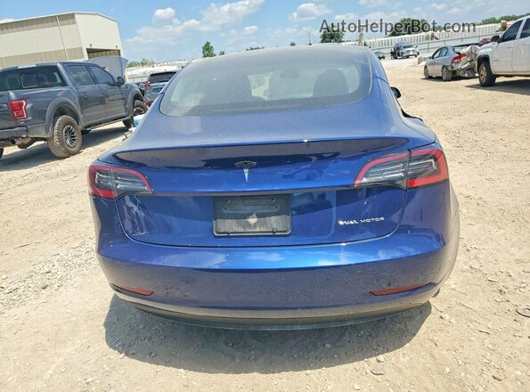 5YJ3E1EB1NF104147 2022 TESLA MODEL Blue Հետևի տեսք
