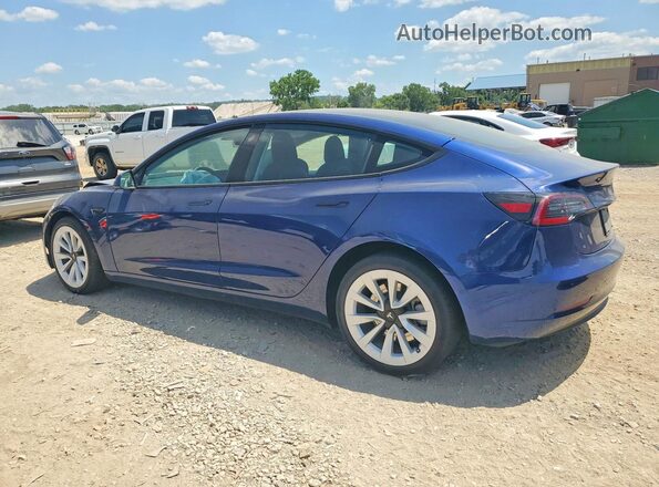 5YJ3E1EB1NF104147 2022 TESLA MODEL Blue Հետևի ձախ