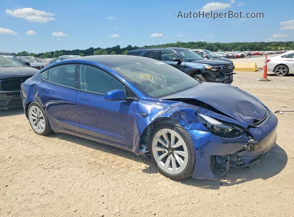 5YJ3E1EB1NF104147 2022 TESLA MODEL Blue Առջևի աջ