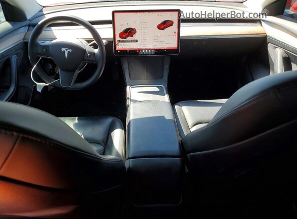 5YJ3E1EB1NF273763 2022 TESLA MODEL Red წინა პანელის ხედი