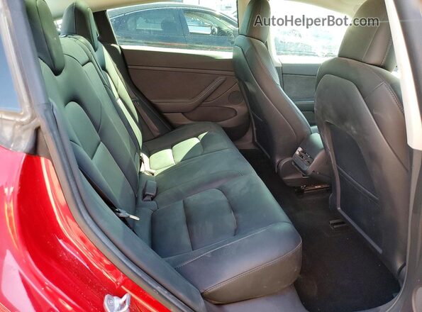 5YJ3E1EB1NF273763 2022 TESLA MODEL Red უკანა სავარძლების ხედი