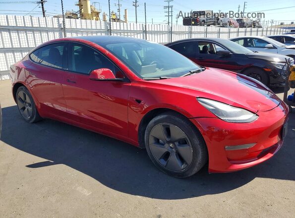 5YJ3E1EB1NF273763 2022 TESLA MODEL Red წინა მარჯვენა