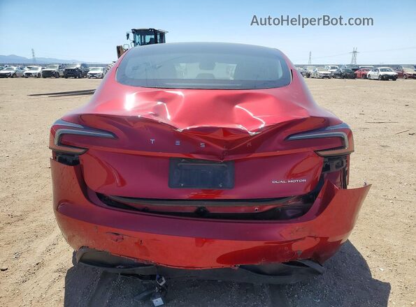 5YJ3E1EB1RF770835 2024 TESLA MODEL Red Вид ззаду