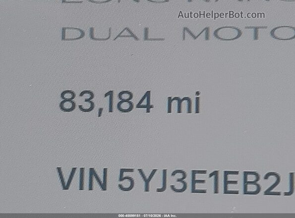 5YJ3E1EB2JF056121 2018 TESLA MODEL 3 Синий Панорамный вид салона 360°