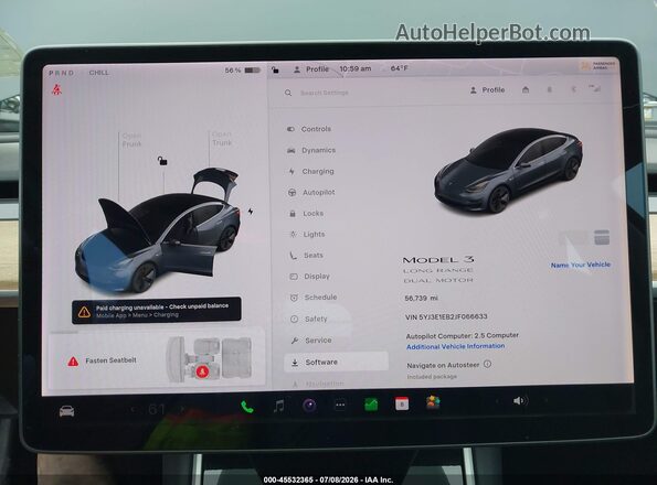 5YJ3E1EB2JF066633 2018 TESLA MODEL 3 Gray Հետևի նստատեղերի տեսք