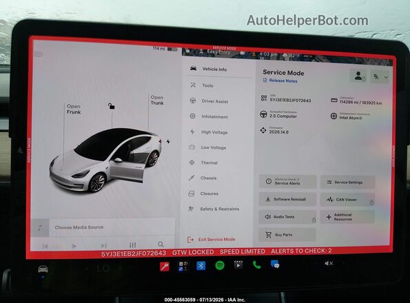 5YJ3E1EB2JF072643 2018 TESLA MODEL 3 White 