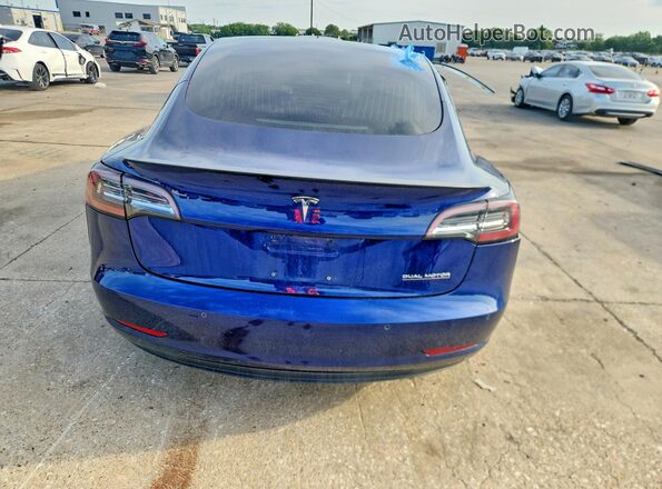 5YJ3E1EB2JF106340 2018 TESLA MODEL Blue Widok z tyłu