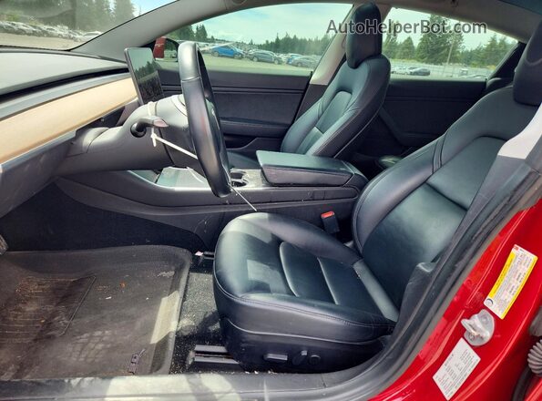 5YJ3E1EB2KF199247 2019 TESLA MODEL Красный Вид салона спереди