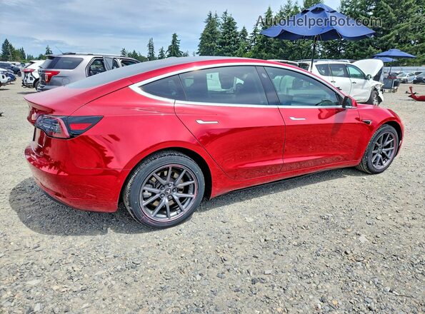 5YJ3E1EB2KF199247 2019 TESLA MODEL Красный Задняя правая четверть