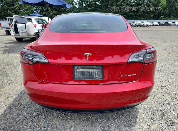 5YJ3E1EB2KF199247 2019 TESLA MODEL Красный Вид сзади