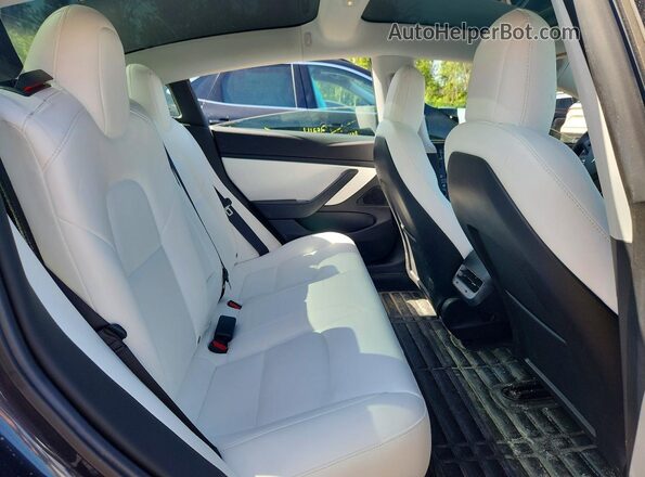 5YJ3E1EB2KF407272 2019 TESLA MODEL Gray Vista de los asientos traseros