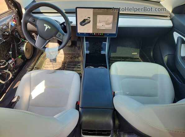 5YJ3E1EB2KF407272 2019 TESLA MODEL Gray Vista del salpicadero