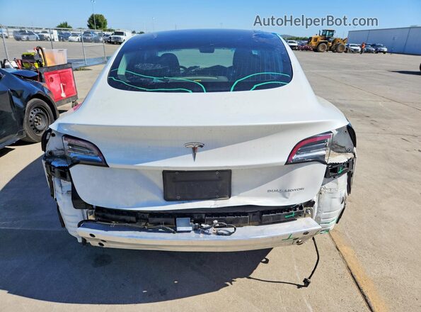 5YJ3E1EB2KF452891 2019 TESLA MODEL White Widok z tyłu
