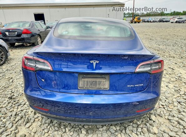 5YJ3E1EB2LF668466 2020 TESLA MODEL Синий Вид сзади