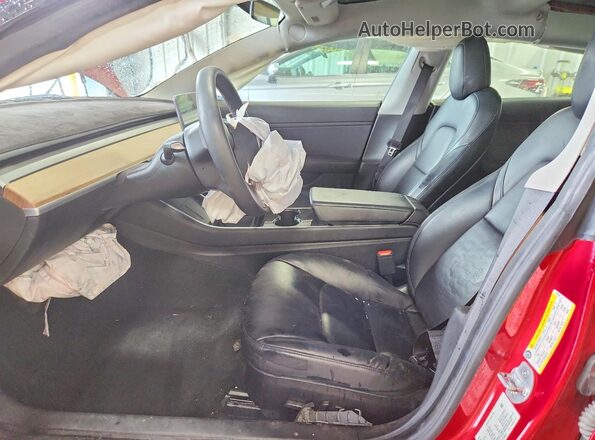 5YJ3E1EB2LF795444 2020 TESLA MODEL Red Vista interior delantera