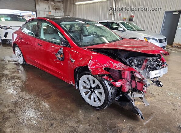 5YJ3E1EB2LF795444 2020 TESLA MODEL Red Delantero derecho
