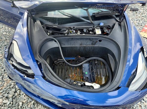 5YJ3E1EB2MF032678 2021 TESLA MODEL Blue Vista interior trasera