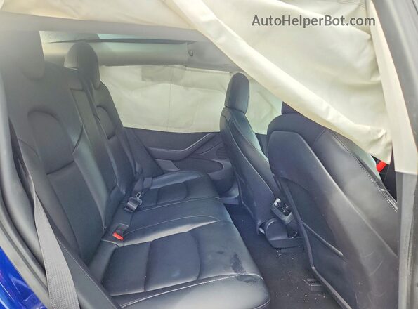 5YJ3E1EB2MF032678 2021 TESLA MODEL Blue Vista de los asientos traseros
