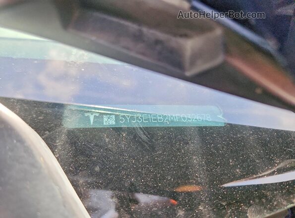 5YJ3E1EB2MF032678 2021 TESLA MODEL Blue Vista del compartimento del motor