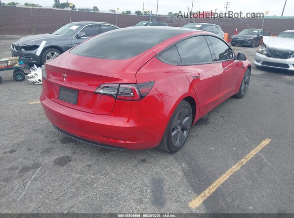 5YJ3E1EB2MF055877 2021 TESLA MODEL 3 Red Հետևի աջ